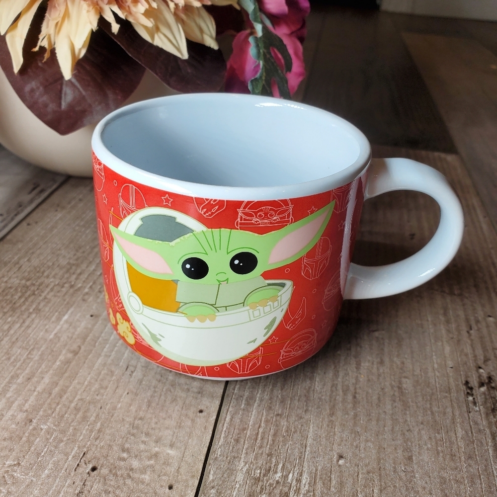 Star Wars Ceramic 14oz Red Grogu "Baby Yoda" Coffee Mug Cup NWOT
